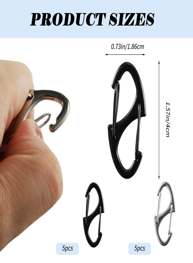 ROBOHOOK 10 Pcs Zipper Clips Anti Theft,Pickpocket Zipper Locks,Dual Opening Design for Backpacking Camping Suitcase (Black*5+Silver*5) - Image 2